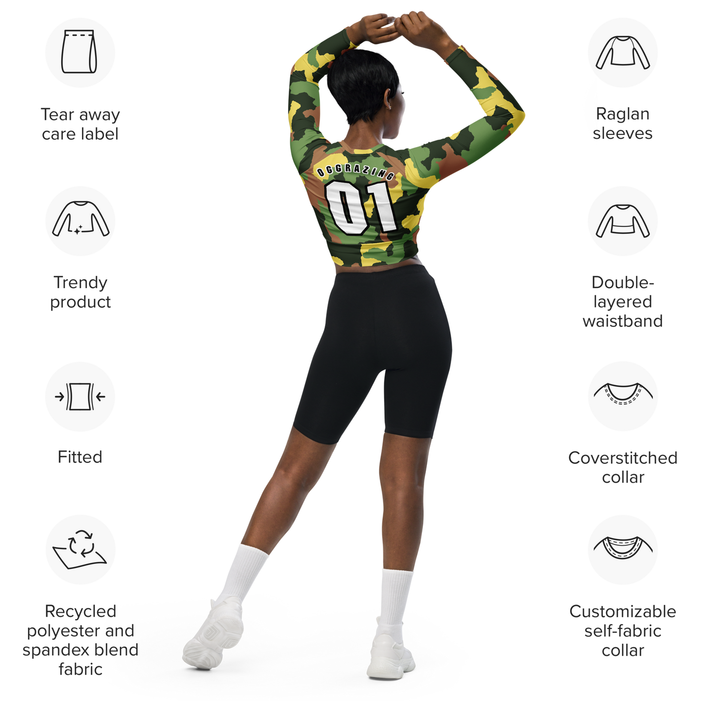 OGG Recycled long-sleeve crop top