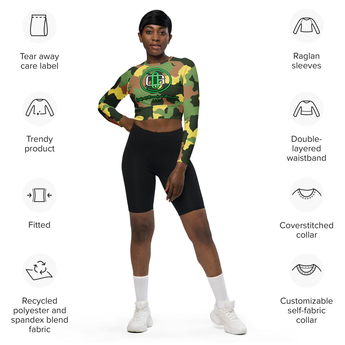OGG Recycled long-sleeve crop top